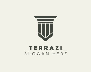 Gray Simple Pillar logo design