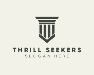 Gray Simple Pillar logo design