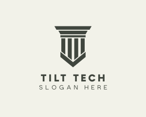 Gray Simple Pillar logo design