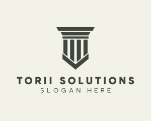 Gray Simple Pillar logo design