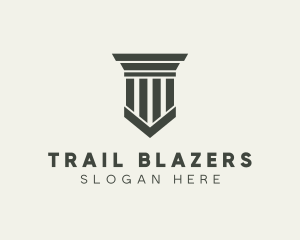 Gray Simple Pillar logo design