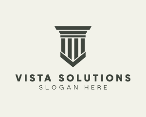 Gray Simple Pillar logo design