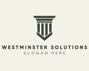 Gray Simple Pillar logo design