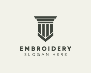 Gray Simple Pillar logo design