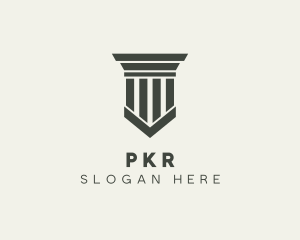 Gray Simple Pillar logo design