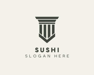 Gray Simple Pillar logo design