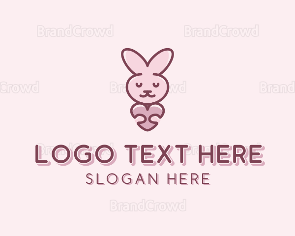 Heart Rabbit Pet Logo