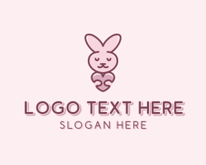 Stuffed Toy - Heart Rabbit Pet logo design