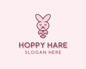 Heart Rabbit Pet logo design