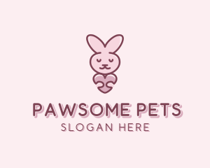 Rabbit Pet Hug logo design