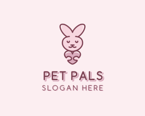 Rabbit Pet Hug logo design