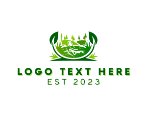 Lawn Care - Lawn Mower Landscaping Gardening logo design