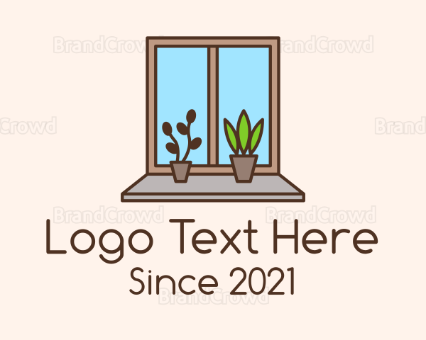 Window Garden Plant Logo