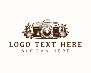 Vlogging - Camera Photography Flower logo design