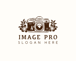 Camera Photography Flower logo design