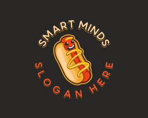 Food Cart - Hot Dog Sandwich Snack logo design