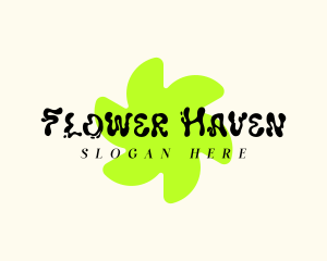 Funky Psychedelic Flower logo design