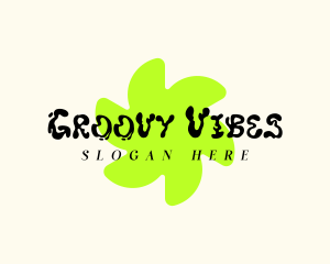 Groovy - Funky Psychedelic Flower logo design
