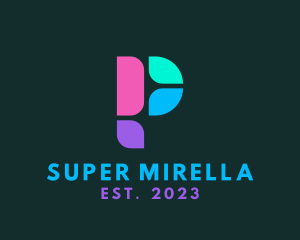 Application - Multicolor Digital Letter P logo design