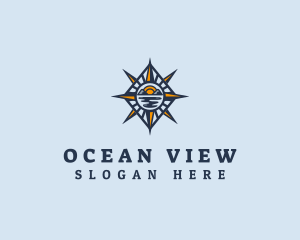 Ocean Mountain Compass  logo design