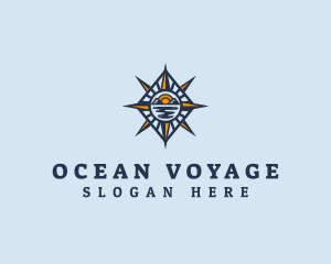 Ocean Mountain Compass  logo design