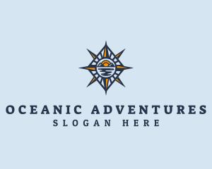 Ocean Mountain Compass  logo design