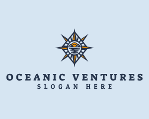 Ocean Mountain Compass  logo design