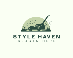 Landscaping Grass Mower logo design