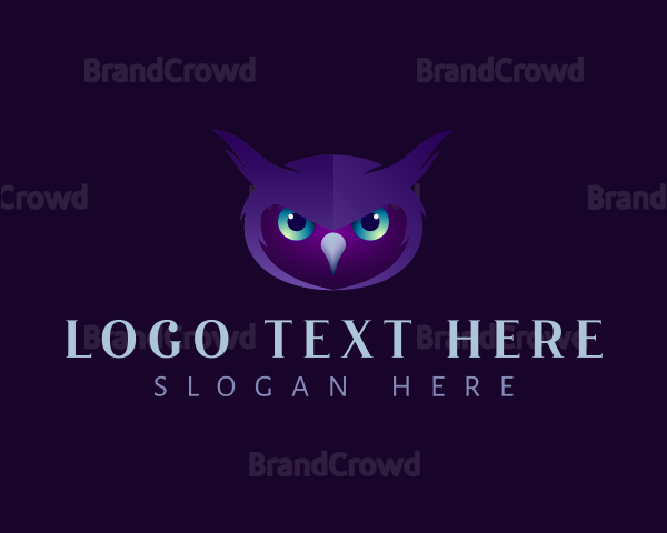 Owl Eyes Bird Logo