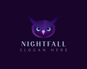 Nocturnal - Owl Eyes Bird logo design