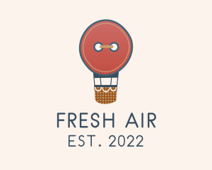 Hot Air Balloon Button  logo design