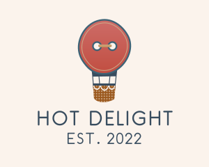 Hot Air Balloon Button  logo design