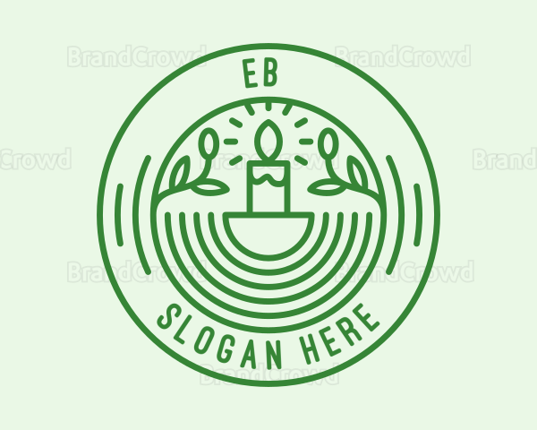 Green Eco Natural Candle Logo
