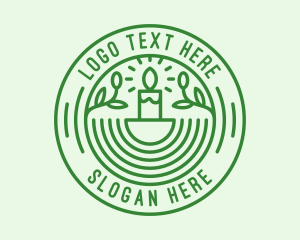 Religious - Green Eco Natural Candle logo design