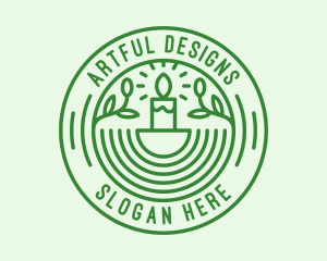 Green Eco Natural Candle logo design