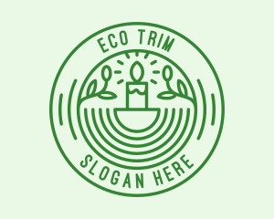 Green Eco Natural Candle logo design