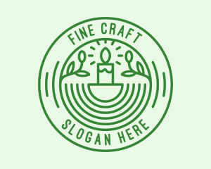 Green Eco Natural Candle logo design