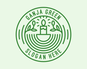 Green Eco Natural Candle logo design