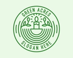 Green Eco Natural Candle logo design