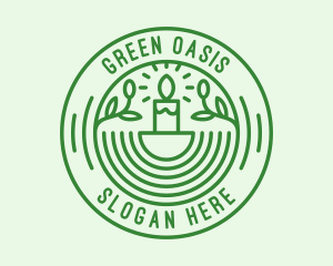 Green Eco Natural Candle logo design