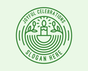 Festivity - Green Eco Natural Candle logo design