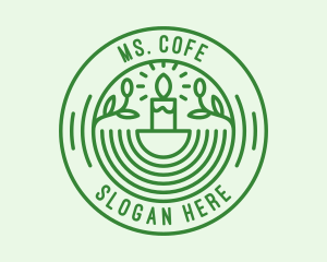 Green Eco Natural Candle logo design