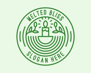 Green Eco Natural Candle logo design