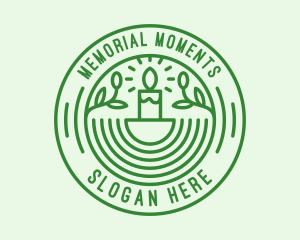 Commemoration - Green Eco Natural Candle logo design