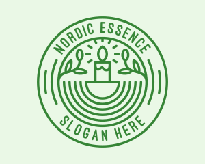 Green Eco Natural Candle logo design