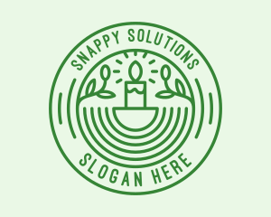 Green Eco Natural Candle logo design