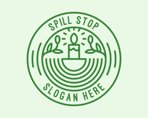 Green Eco Natural Candle logo design