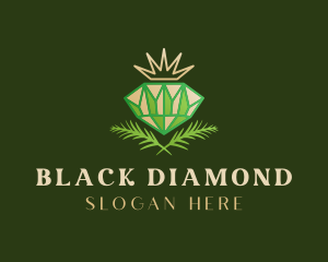 Green Diamond Crown logo design