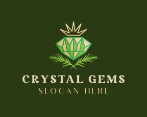 Green Diamond Crown logo design