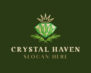 Green Diamond Crown logo design